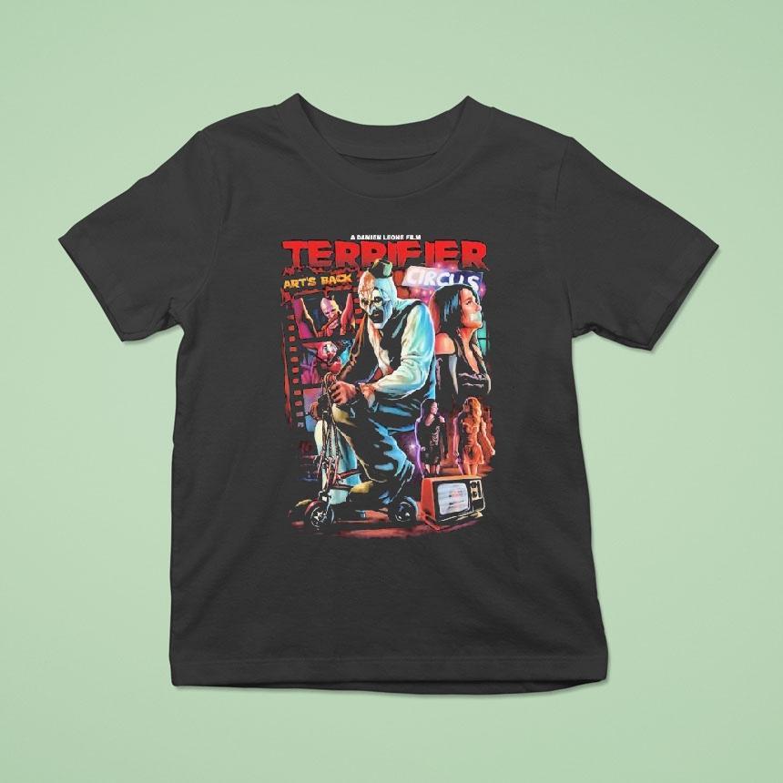 Terrifier Joy Ride Art S Back Circus T Shirt Terrifier Joy Ride Art S Back Circus T Shirt