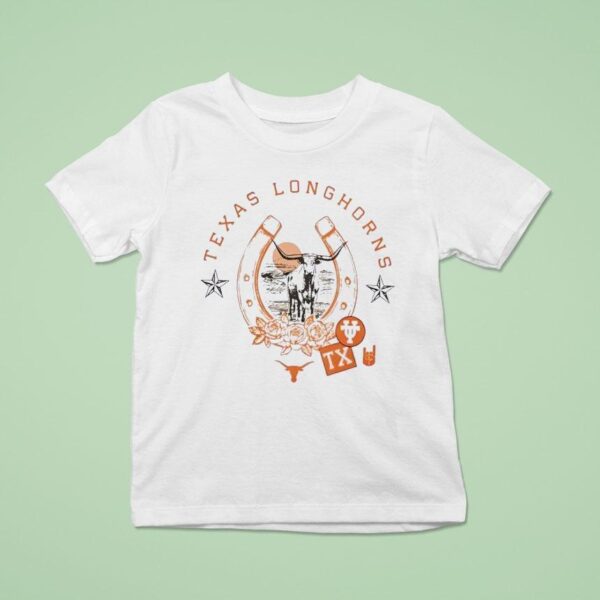 Texas Longhorns Bevo In Horseshoe African Buffalo T Shirt