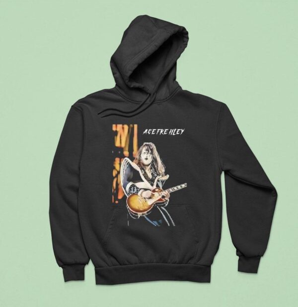 Ace Frehley Rock Band Classic Kiss Guitarist Hard Rock Legend Retro Music Gif Hoodie