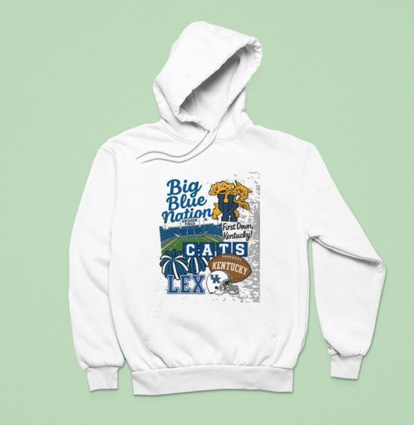 Big Blue Nation First Down Kentucky Cats Hoodie