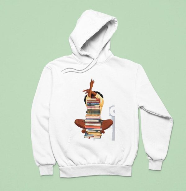 Black Woman And Books Stack Hoodie