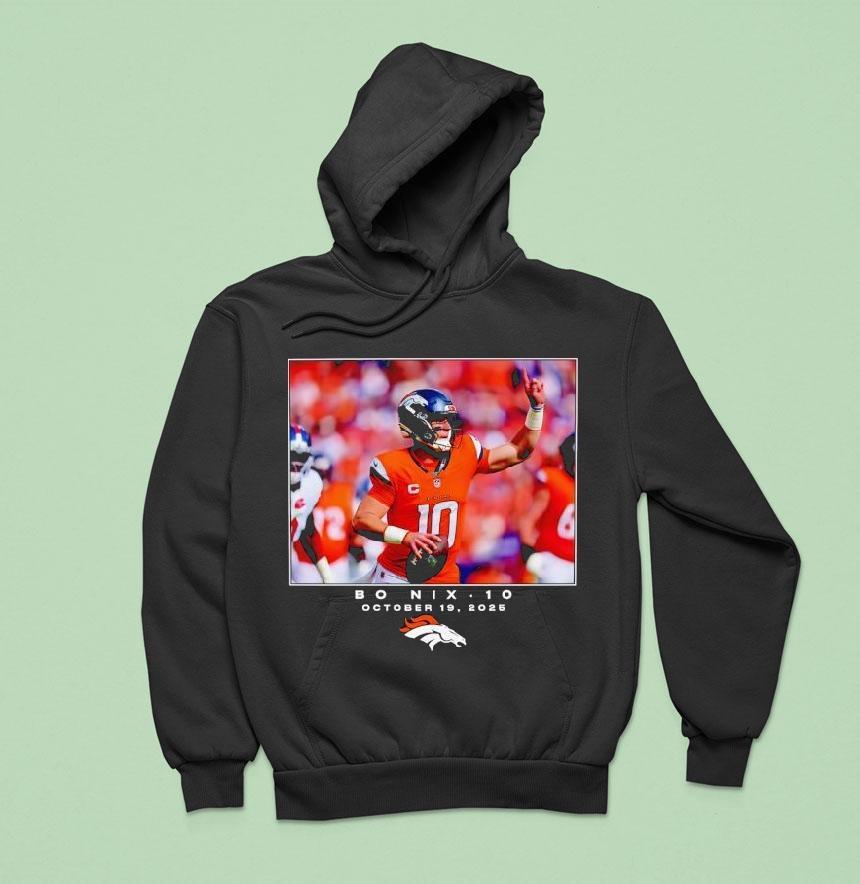 Bo Nix Denver Broncos Nfl October Logo Hoodie Bo Nix Denver Broncos Nfl October Logo Hoodie