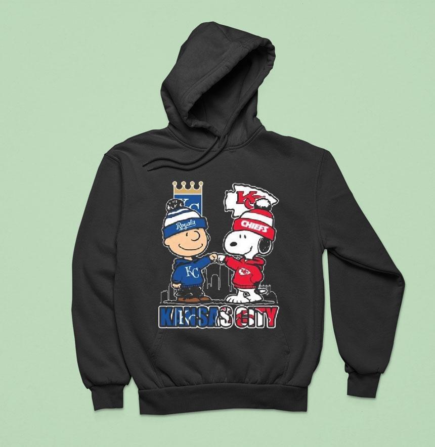 Charlie Brown Kansas City Royals And Snoopy Kansas City Chiefs Skyline Hoodie Charlie Brown Kansas City Royals And Snoopy Kansas City Chiefs Skyline Hoodie