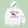 Charlie Kirk His Voice Lives On Printed Casual Hoodie