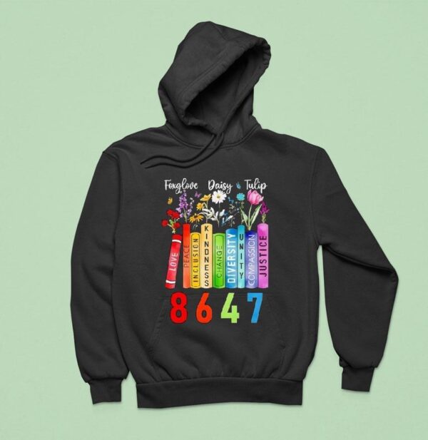Floral Foxglove Daisy Tulip Book Lover Hoodie
