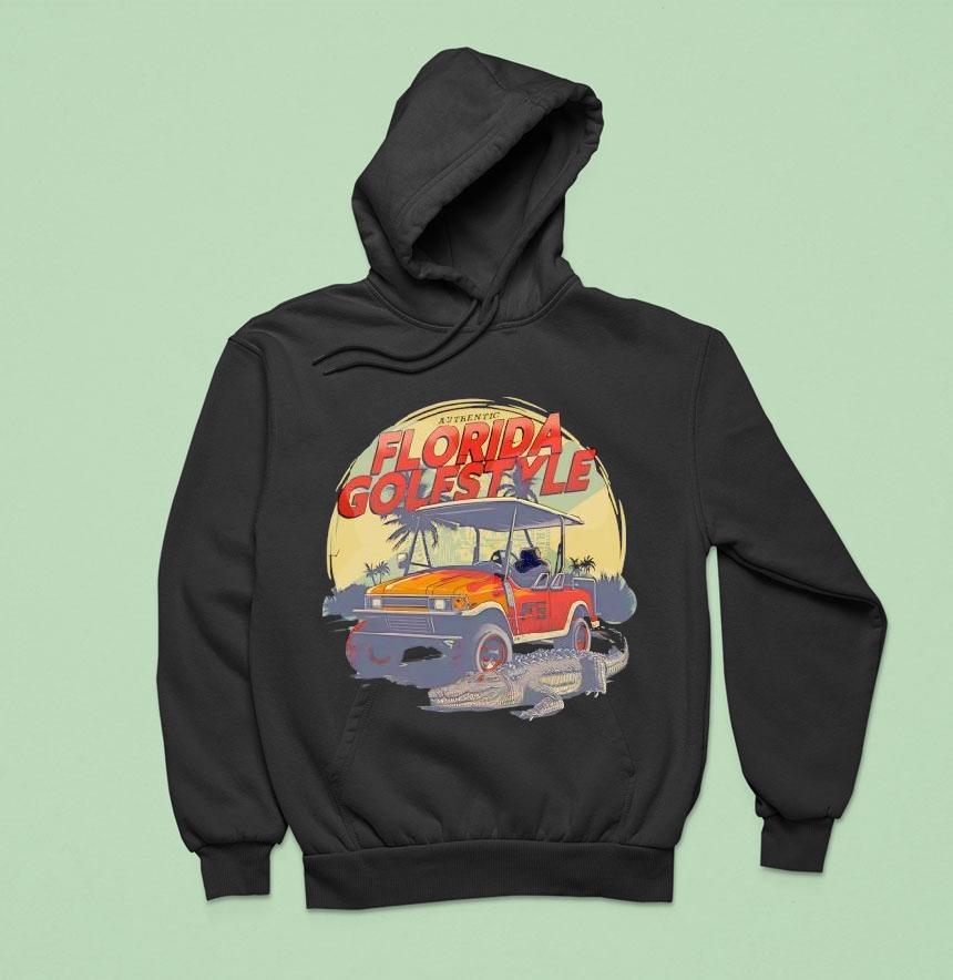 Florida Golfstyle Car Golf Crocodile Hoodie Florida Golfstyle Car Golf Crocodile Hoodie
