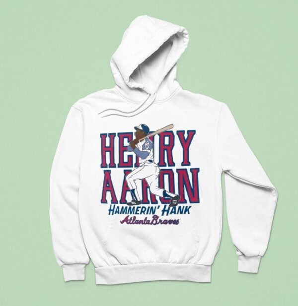 Hank Aaron Atlanta Braves Henry Aaron Hammerin Hank Baseball Mlb Hoodie
