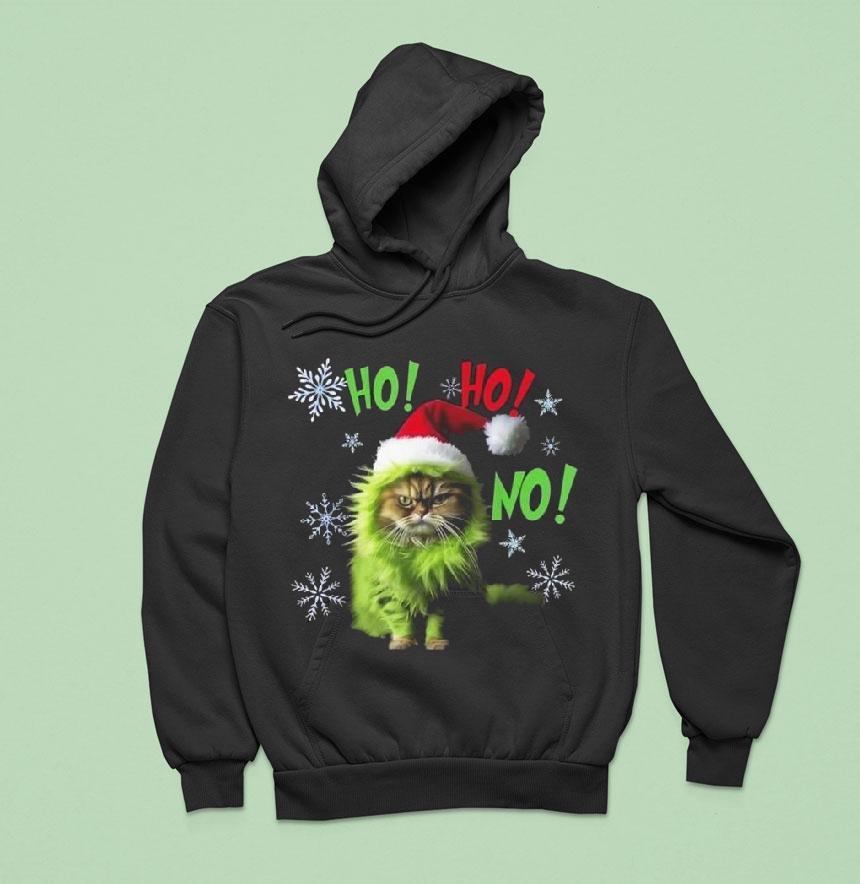 Ho Ho No Funny Bad Cat Christmas Hoodie Ho Ho No Funny Bad Cat Christmas Hoodie