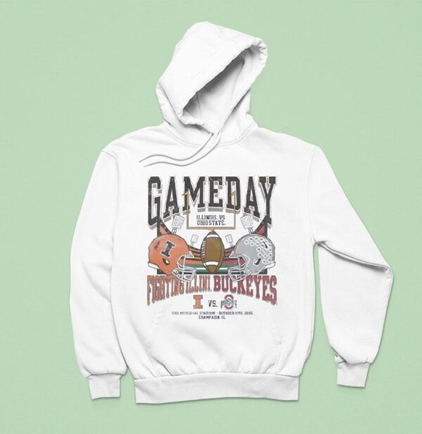 Illinois Fighting Illini Ivory Vs Ohio State Buckeyes Gameday Football Hoodie