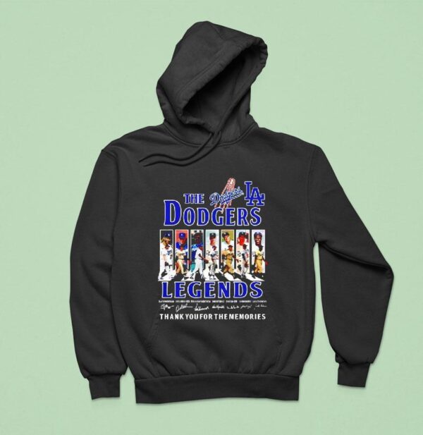 Los Angeles Dodgers Baseball Team Legends Thanks You For The Memories Cover Abbey Road Signatures Hoodie