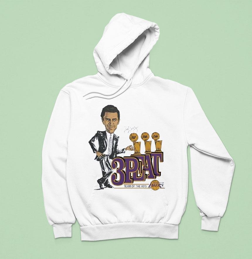 Los Angeles Lakers Pat Riley Peat Team Of The S Signature Hoodie Los Angeles Lakers Pat Riley Peat Team Of The S Signature Hoodie