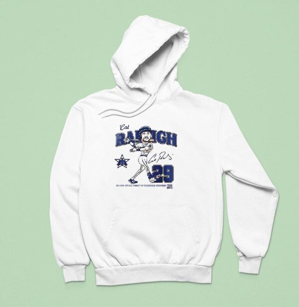 Seattle Mariners Cal Raleigh Mvp Caricature Art Signature Hoodie