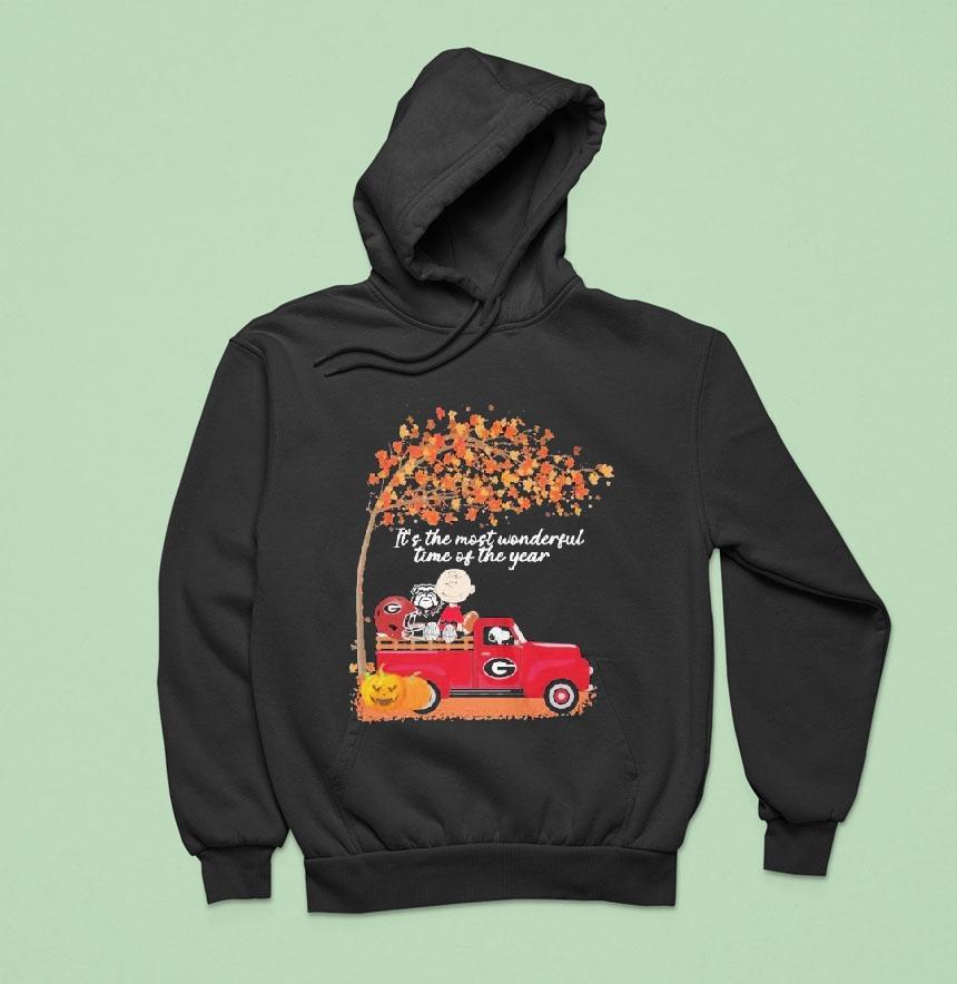 Snoopy And Charlie Brown The Peanuts Fan Georgia Bulldogs It S The Most Wonderful Time Of The Year Hoodie Snoopy And Charlie Brown The Peanuts Fan Georgia Bulldogs It S The Most Wonderful Time Of The Year Hoodie