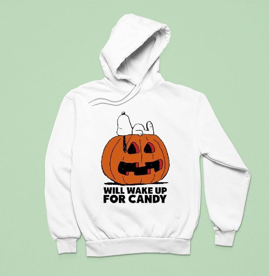 Snoopy The Peanuts Will Wake For Candy Hoodie Snoopy The Peanuts Will Wake For Candy Hoodie