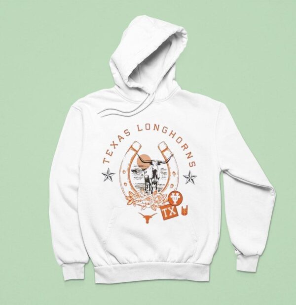 Texas Longhorns Bevo In Horseshoe African Buffalo Hoodie