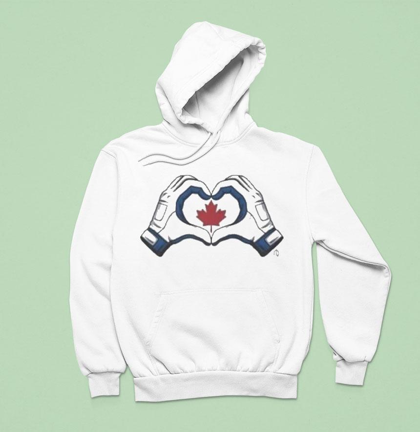 Toronto Blue Jays Canada Heart Hands Hoodie Toronto Blue Jays Canada Heart Hands Hoodie
