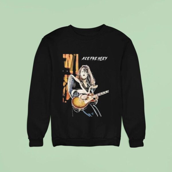 Ace Frehley Rock Band Classic Kiss Guitarist Hard Rock Legend Retro Music Gif Sweatshirt