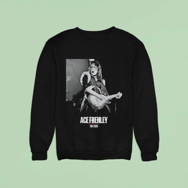 Ace Frehley Space Ace Rock Kiss Big Face Rip Sweatshirt