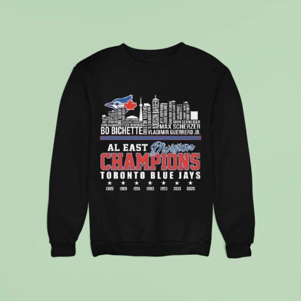 Al East Division Champions Toronto Blue Jays Skyline Names Sweatshirt