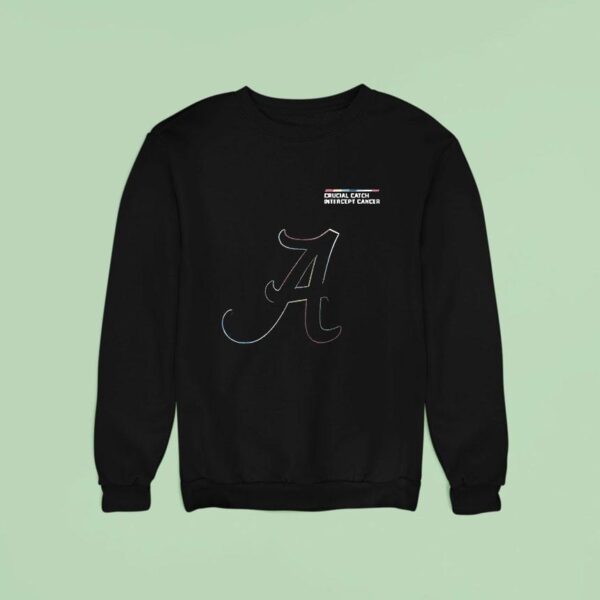 Alabama Crimson Tide Crucial Catch Intercept Cancer Logo Sweatshirt