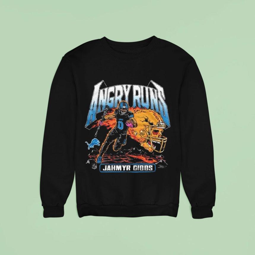 Angry Runs Lions Jahmyr Gibbs Sweatshirt Angry Runs Lions Jahmyr Gibbs Sweatshirt