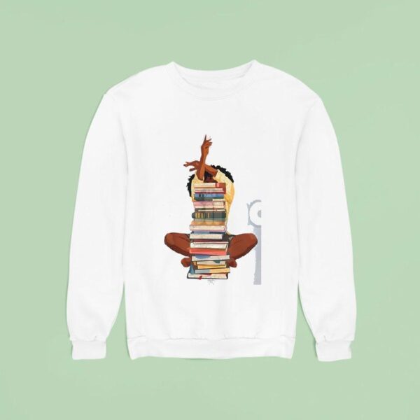 Black Woman And Books Stack Sweatshirt