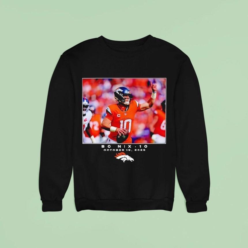 Bo Nix Denver Broncos Nfl October Logo Sweatshirt Bo Nix Denver Broncos Nfl October Logo Sweatshirt