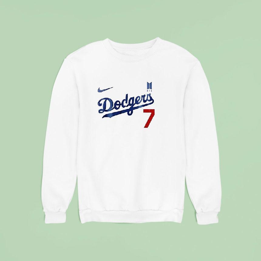 Bts Tae Hyung X Los Angeles Dodgers Signature Logo Sweatshirt Bts Tae Hyung X Los Angeles Dodgers Signature Logo Sweatshirt
