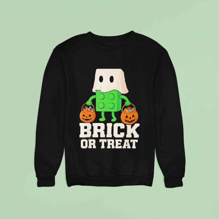 Building Bricks Halloween Brick Or Treat Ghost Builder Funny Sweatshirt Building Bricks Halloween Brick Or Treat Ghost Builder Funny Sweatshirt