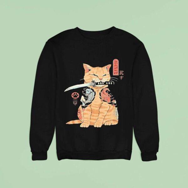 Cats Japanese Samurai Ninja Cat Kawaii Tattoo Sweatshirt
