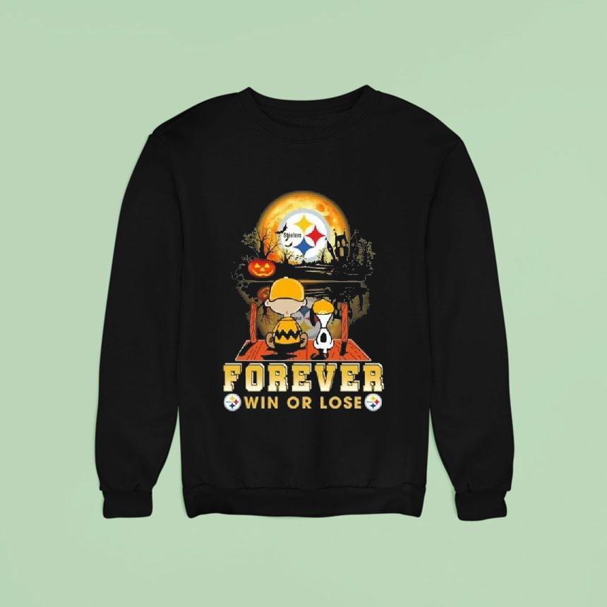 Charlie Brown And Snoopy X Pittsburgh Slers Forever Win Or Lose Halloween Sweatshirt Charlie Brown And Snoopy X Pittsburgh Slers Forever Win Or Lose Halloween Sweatshirt