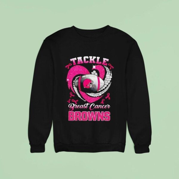 Cleveland Browns Breast Cancer Awareness Tackle Hear Sweatshirt