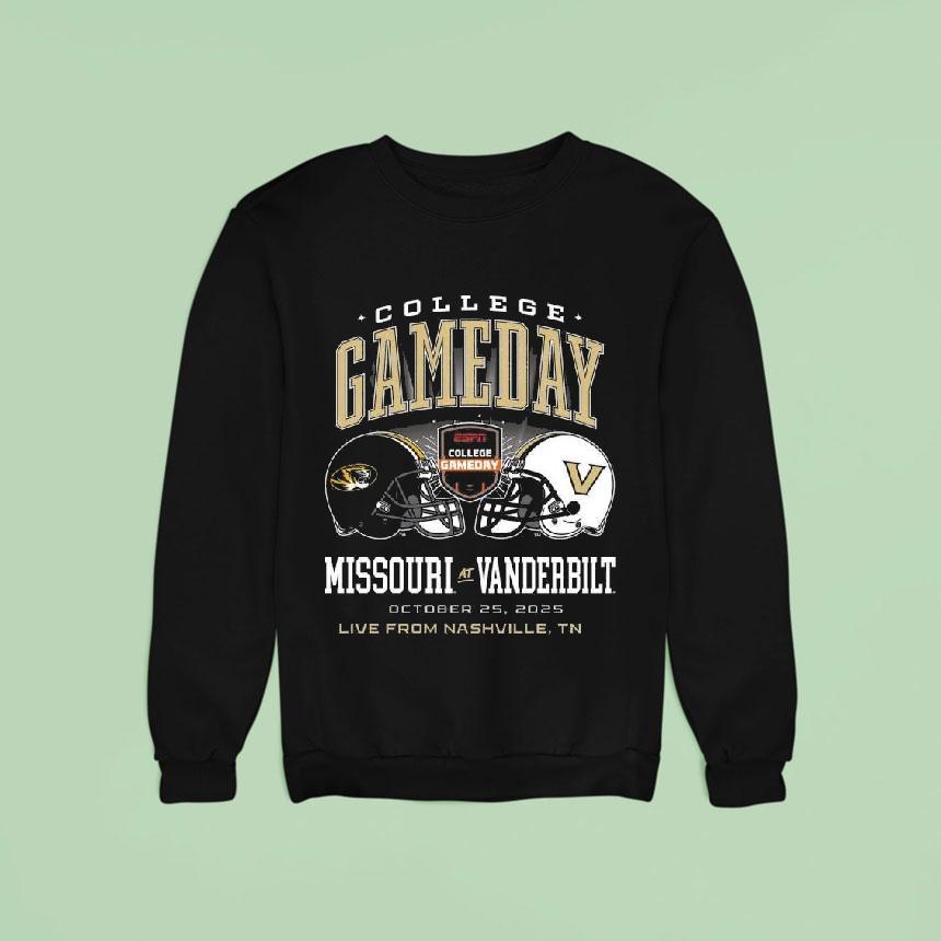 College Gameday Missouri Vs Vanderbilt Oct Live From Nashville Tn Helme Sweatshirt College Gameday Missouri Vs Vanderbilt Oct Live From Nashville Tn Helme Sweatshirt