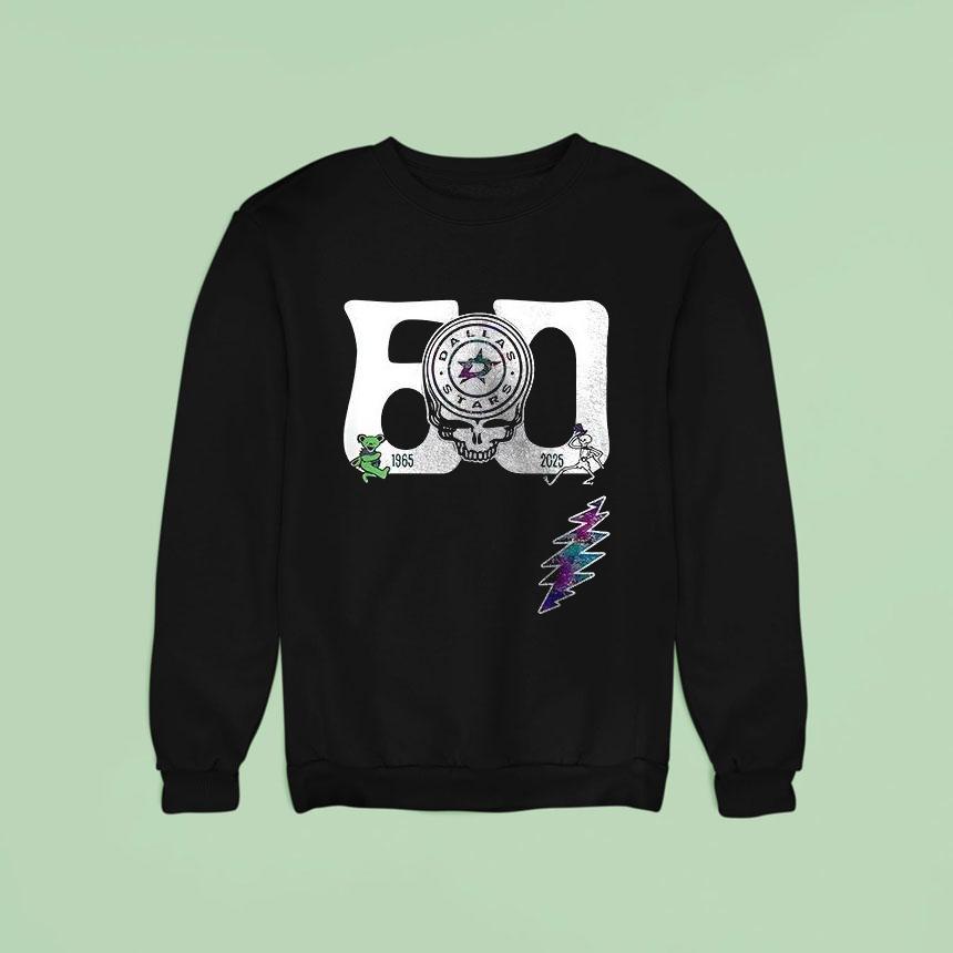 Dallas Stars Grateful Dead Th Anniversary Logo Sweatshirt Dallas Stars Grateful Dead Th Anniversary Logo Sweatshirt