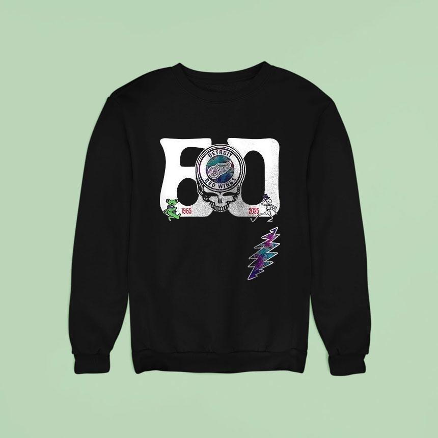 Detroit Red Wings Grateful Dead Th Anniversary Logo Sweatshirt Detroit Red Wings Grateful Dead Th Anniversary Logo Sweatshirt