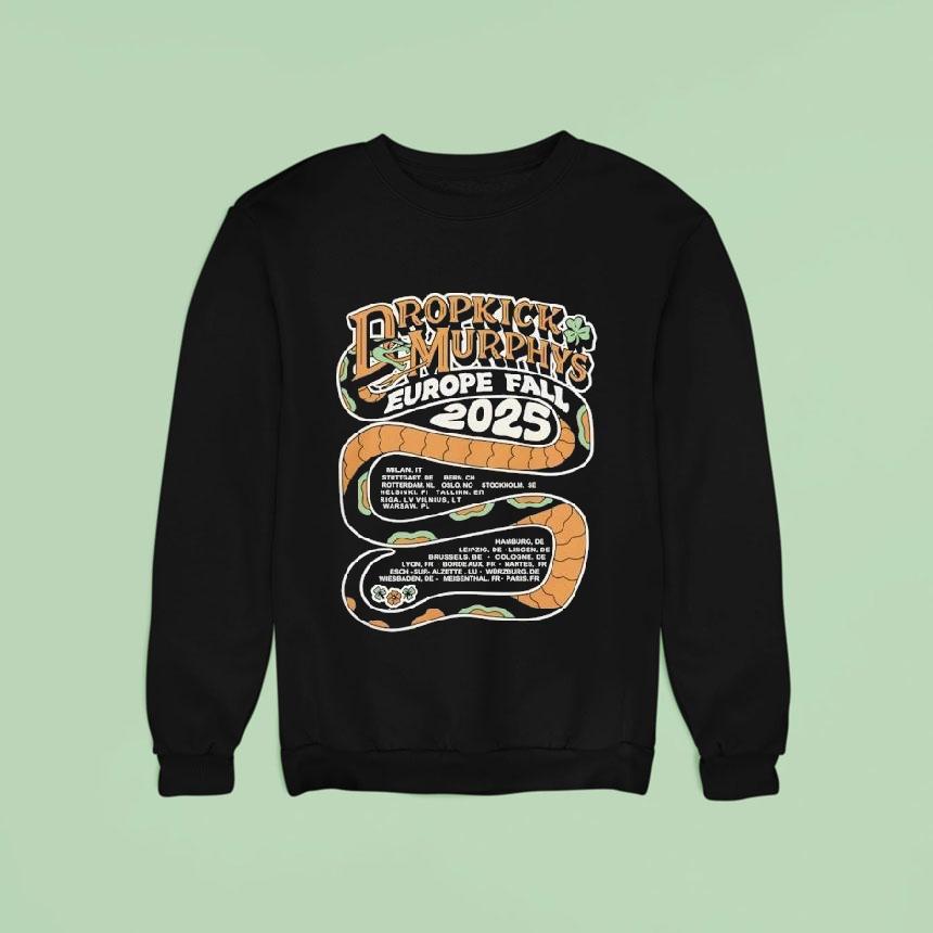 Dropkick Murphys Europe Fall Tour Sweatshirt Dropkick Murphys Europe Fall Tour Sweatshirt