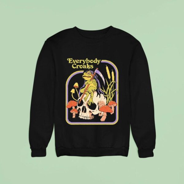 Everybody Croaks Frog And Skull Sweatshirt