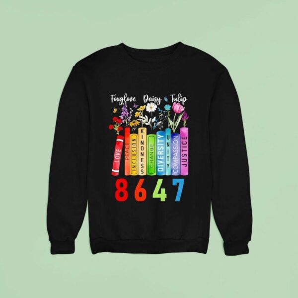 Floral Foxglove Daisy Tulip Book Lover Sweatshirt