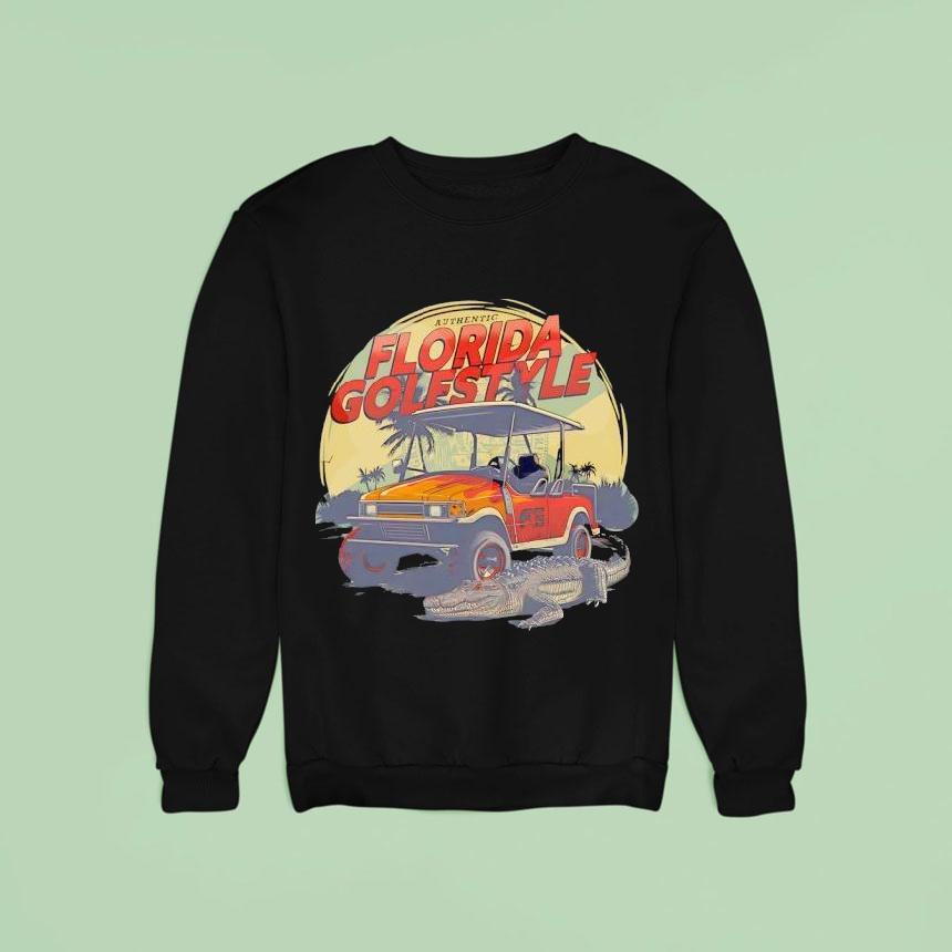 Florida Golfstyle Car Golf Crocodile Sweatshirt Florida Golfstyle Car Golf Crocodile Sweatshirt