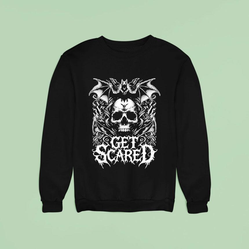 Get Scared Bat Skull Sweatshirt Get Scared Bat Skull Sweatshirt