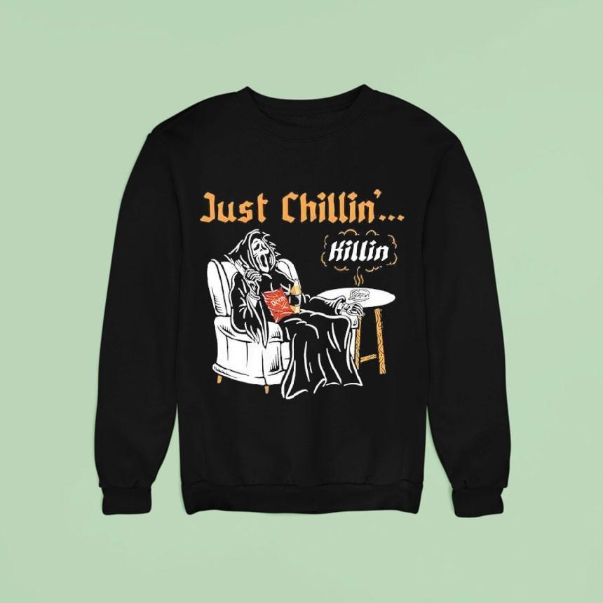 Ghostface Just Chillin Killin Halloween Sweatshirt Ghostface Just Chillin Killin Halloween Sweatshirt