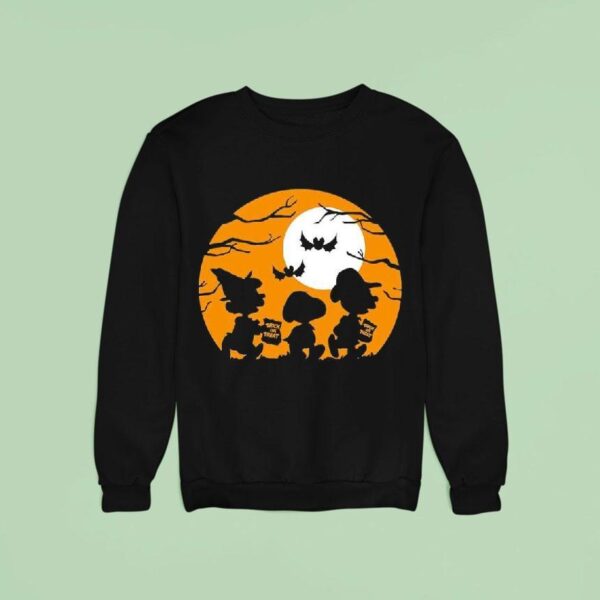 Great Pumpkin Charlie Brown Peanuts Trick Or Treat Silhouettes Sweatshirt