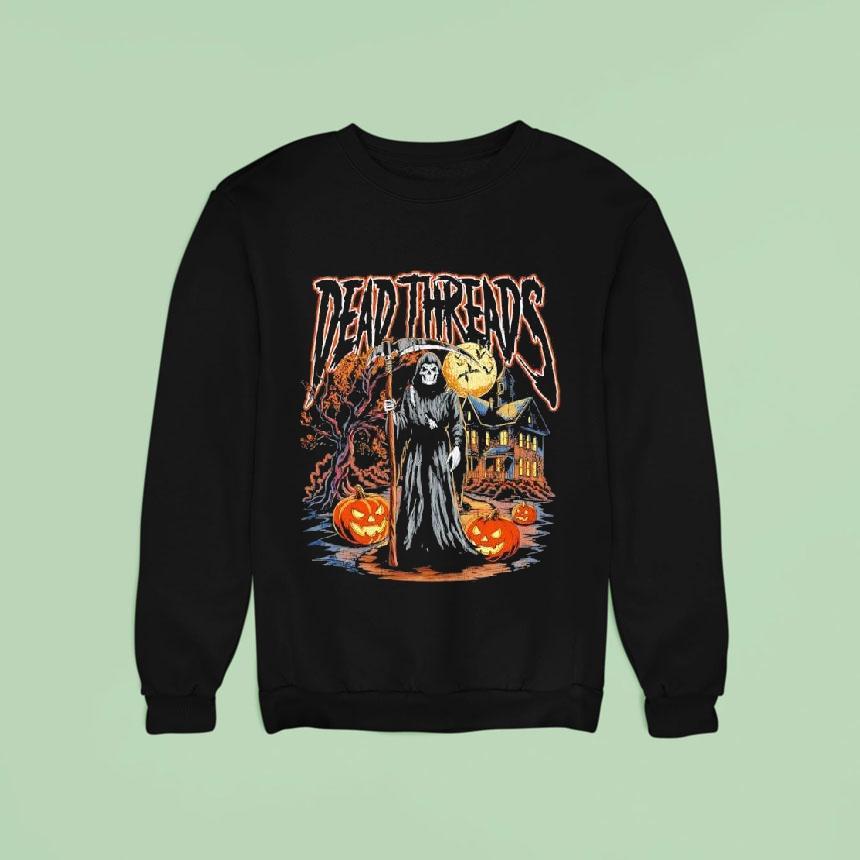 Grim Reaper Dead Threads Halloween Seasons And Holidays Logo Sweatshirt Grim Reaper Dead Threads Halloween Seasons And Holidays Logo Sweatshirt