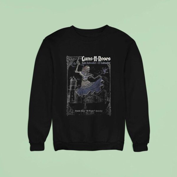 Guns N Roses To El Salvador Estadio Jorge El Magico Gonzalez Skeleton Sweatshirt