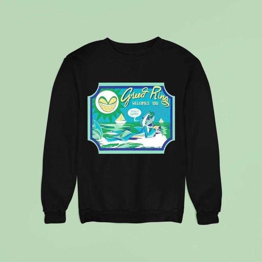 Helluva Boss Chaz Halloween Slasher Shark Robo Sweatshirt Helluva Boss Chaz Halloween Slasher Shark Robo Sweatshirt