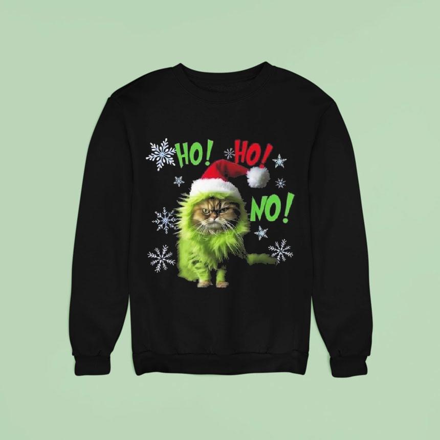 Ho Ho No Funny Bad Cat Christmas Sweatshirt Ho Ho No Funny Bad Cat Christmas Sweatshirt