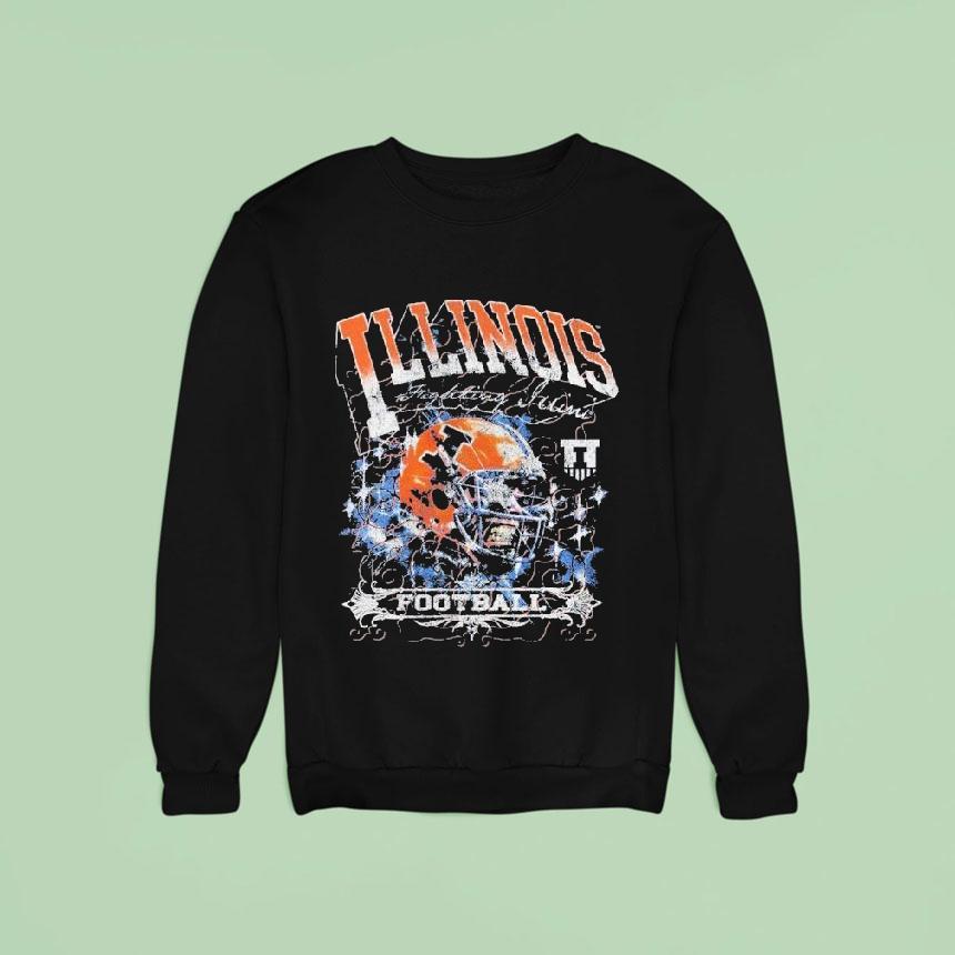 Illinois Fighting Illini Football Grunge Helme Sweatshirt Illinois Fighting Illini Football Grunge Helme Sweatshirt