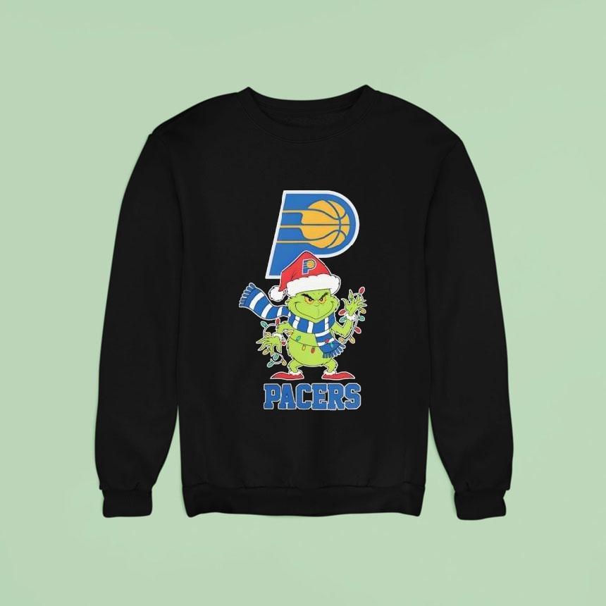 Indiana Pacers X Grinch Santa Lights Nba Christmas Sweatshirt Indiana Pacers X Grinch Santa Lights Nba Christmas Sweatshirt