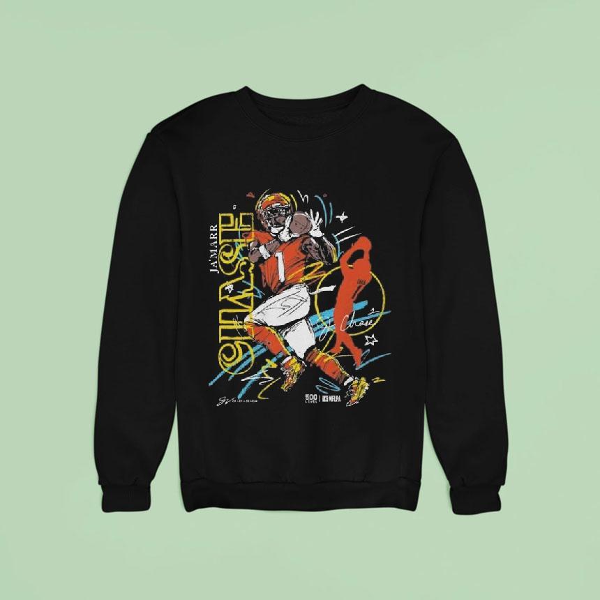 Ja Marr Chase Cincinnati Scribble Signature Sweatshirt Ja Marr Chase Cincinnati Scribble Signature Sweatshirt