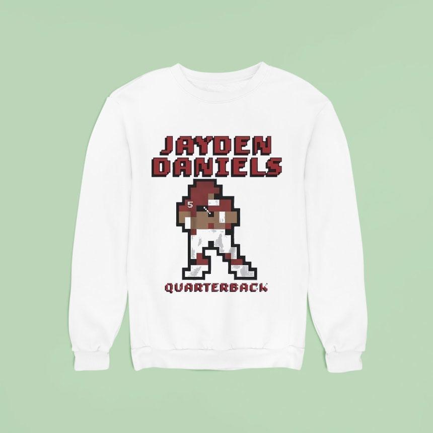 Jayden Daniels Quarterback Washington Commanders Football Pixel Sweatshirt Jayden Daniels Quarterback Washington Commanders Football Pixel Sweatshirt